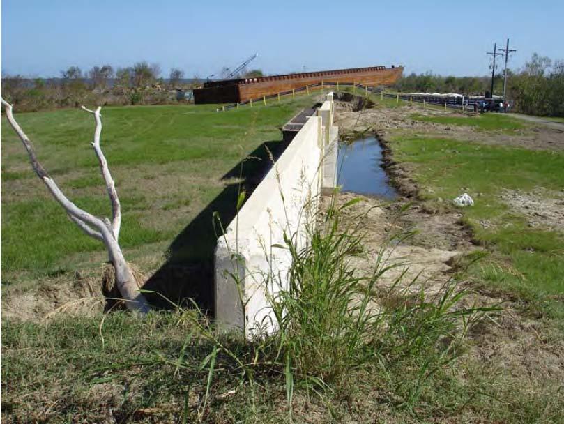 This reach also includes a short section of levee between the floodwall described in reach STB10 and the beginning of the floodwall leading to Bayou Bienvenue Control Structure.