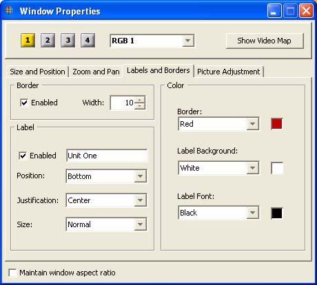 OPERATION Window Properties LABELS AND BORDERS TAB.... The Labels and Borders tab is shown in Figure 3-9.