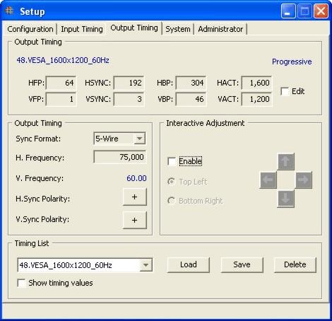 OPERATION Set Up OUTPUT TIMING TAB.... The Output Timing tab is shown in Figure 3-23.