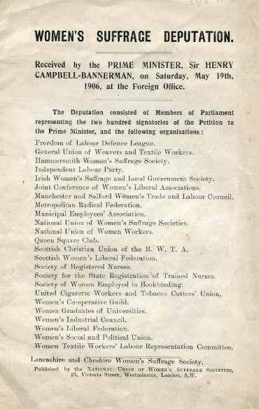 Statements of Opinion on Women s War work by Employers and Others. III.Statements of opinions in favour of Women Suffrage by Cabinet Ministers, Members of Parliament, and Others. IV.