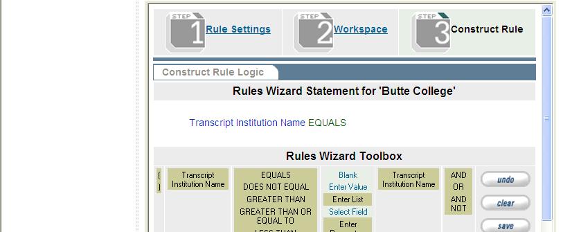 which will then appear in the Rules Wizard Statement as shown in Figure E-9.