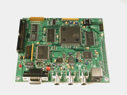 2.2 The Base Band Processor Figure 2: The Fujitsu MPEG2 Encoder Evaluation Board Figure 3: The Base Band Processor FPGA Board with D/A Converter Daughter Board 2.