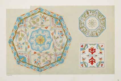 rare art book documenting ceramics and tile designs from the Turkish Islamic world, illustrated with 40