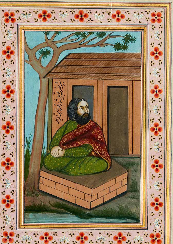 Lot 47 47 Illuminated album of Holy Men, and Sufi Masters, on polished paper [North India, perhaps Kashmir, second half of eighteenth century] 10 leaves (plus a flyleaf at each end), depicting 20