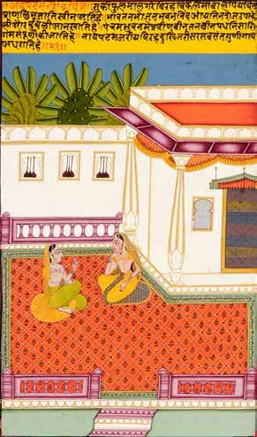 Lot 50 50 Two illustrations from the same Ragamala series, on card, Deccan school [Madhya Pardesh, possibly Raghogarh, c.