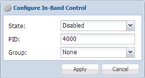 4.3.10 In-Band Control TGX-4400 User Manual The In-Band Control is used to change settings and receive updates from data within a PID in the incoming TS, as injected by the Technalogix CMD 4000.