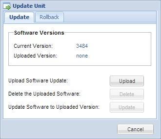 Action Button Description Upload Software Update Delete the Uploaded Software Update Software to Uploaded Version 4.3.11.