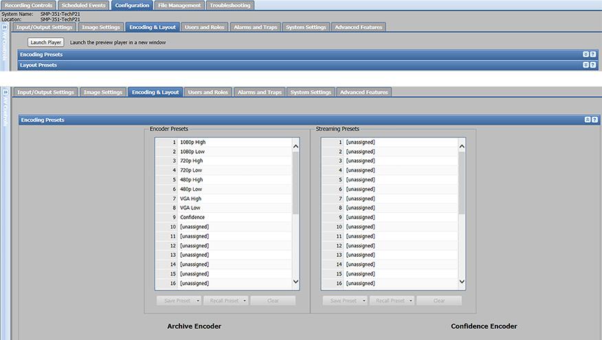 Pages Within Tabs The Scheduled Events, Configuration, and Troubleshooting tabs each include several pages.