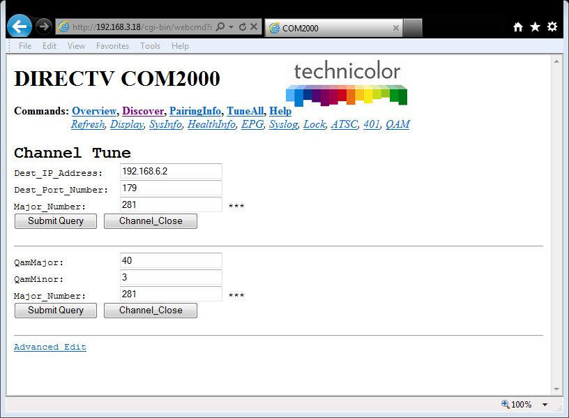 6.2 The Tune Command The Basic Tune screen shown in can be accessed by clicking the ChannelNumber link in the Channel column of the Discover page (see Figure 25.