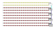 These boxes may be spaced a maximum distance of 20m from the meter and each other. As illustrated below this concept allows rolling along the line, or down the line, with several hundred nodes.