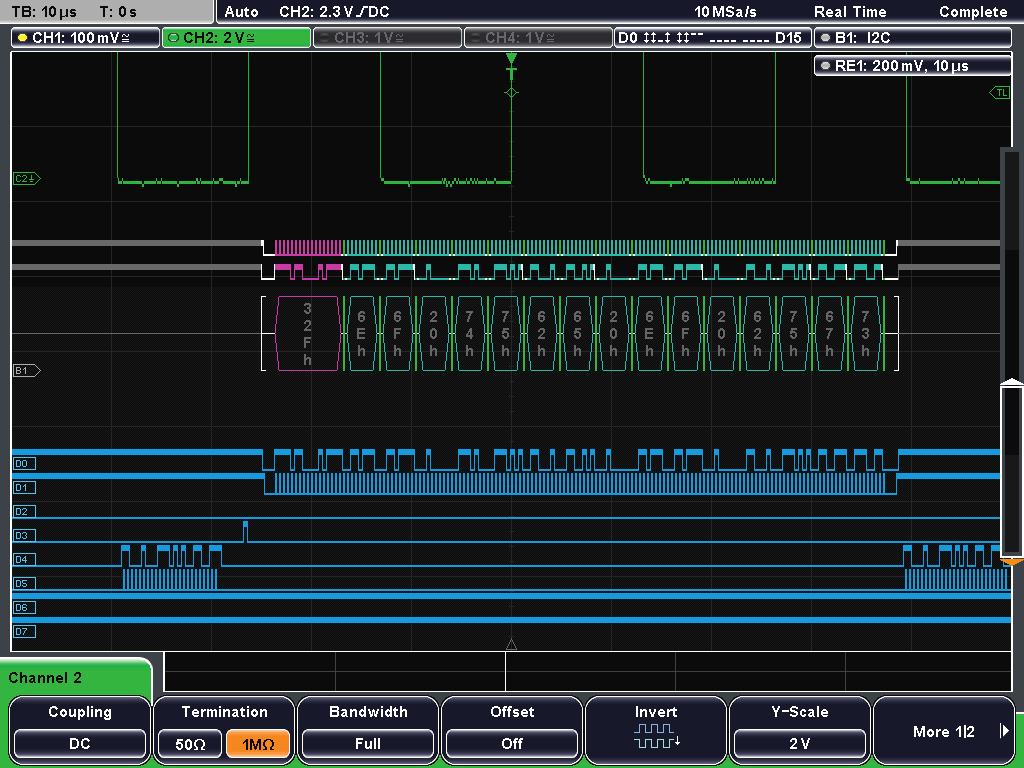 Logic analysis: fast and precise testing of embedded designs The R&S RTM-B1 option turns the R&S RTM into an easy-to-use mixed signal oscilloscope (MSO) with 16 digital channels.