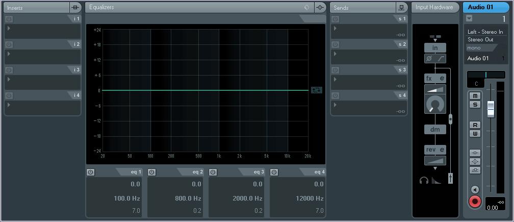 Click Edit Channel Settings in the audio track. +48V Indicates the on/off status of the phantom power function of the device. Phase Turns on (lit) and off (dark) the phase inversion of the signal.