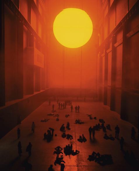 Olafur Eliasson, is a Danish-Icelandic artist who does large-scale installation using natural elements such as light, water, and air temperature to enhance the viewing experience.