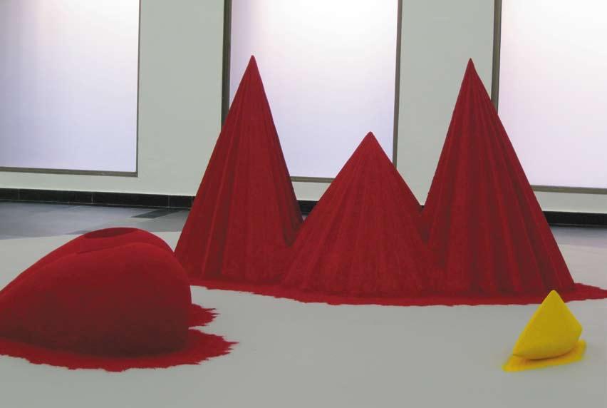 Anish Kapoor, As if to Celebrate I Discovered a Mountain Blooming with Red Flowers, Wood, Cement, Pigment, 1981. SZ: Yes, absolutely.
