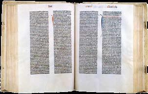 By 1454 the process was good enough that Gutenberg set up 6 presses and began printing 200 copies of his now famous 42-line Bible. It took two years to complete and bind the first copy.