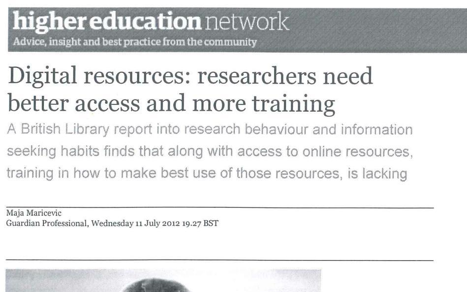 About library resources* 35% of a group of 17,000 doctoral students from 72 UK universities