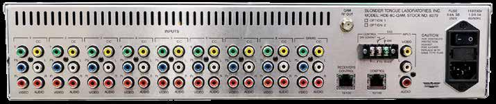 8 HDE-8C-QAM with Option Rear panel connectors are: 6 7 8 9 0 6 7 8 INPUTS # thru 8 + Spare: RCA connectors for Video and Audio inputs marked as follows: Y, Pb, Pr - Analog Component Video Y