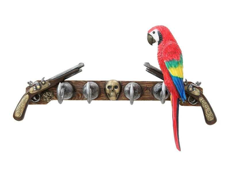 830 - Pirates Guns - Parrot Hook Coat Hanger