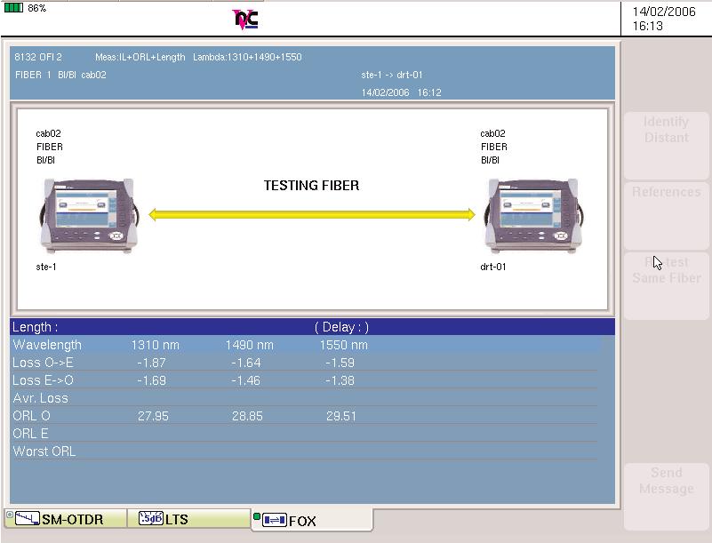 Users are guided through the test setup and with a single key press can test, display, and record measurements on each