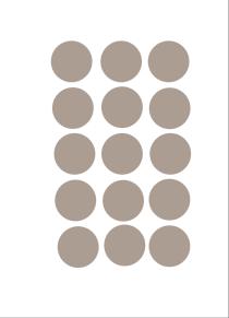 Slika 4: Barvna točka, izdelano v programu inkscape Lahko ustvarimo namišljeno obliko - površino oziroma tvorjeno ploskev ali pa iluzijo o prostoru prostor v dvodimenzionalni obliki.