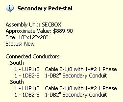2.6. Add a secondary pedestal with services In this section we will use a time-saving AUD command that combines inserting a component, in this case a secondary pedestal, with two services.