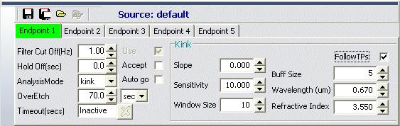 End Point Detection: Kink Mode Targets a change in the reflectance trace Works in