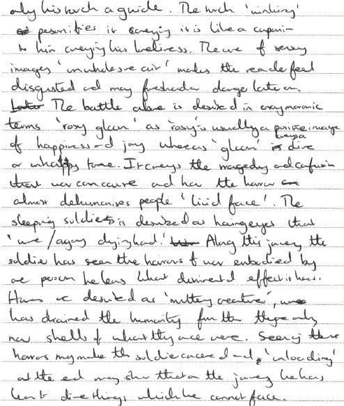 Examiner commentary This is an example of a script which is difficult to read but which should not be penalised for this fact.