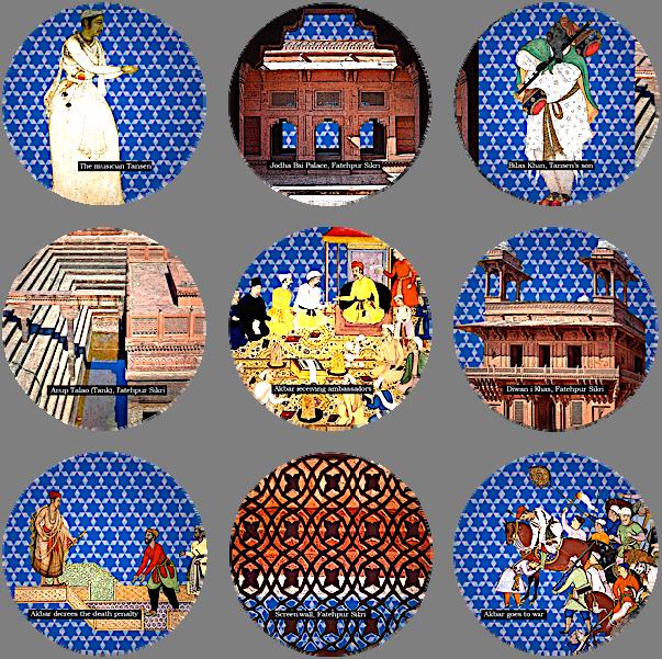 opportunity to establish Ragatime s visual mode; events at Akbar s court and the settings in which they take place are revealed, one by one, in a series of nine images (Figure 6).