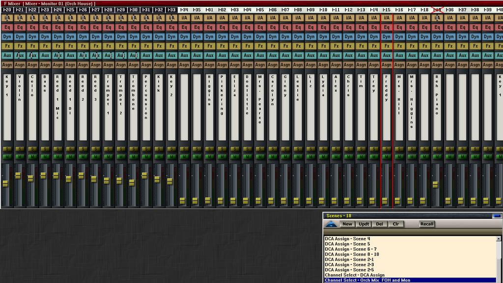 To create my first Orchestra Mix Automation I adjust the balance of the input channels to my liking.