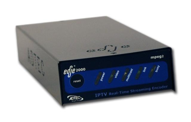 Edje 2000 This small footprint encoder provides real time encoding from analog video and audio to compressed MPEG 2 distribution over IP networks.