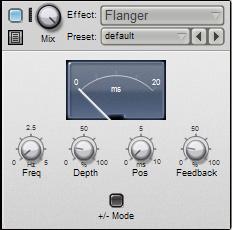 Flanger The Flanger effect is a short modulated delay line with feedback to the input. It is used for a sense of movement and for psychedelic effects.