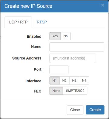 Network Sources Network sources are shown on the Sources>Network tab. To add a network source, click New Source.