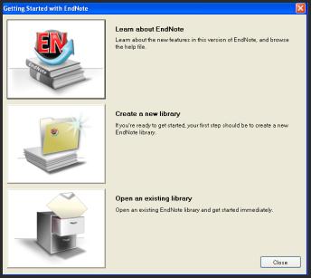 Creating a new Endnote Library x6 * Open Create a new library dialog box * save the Library in the format: Filename.