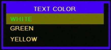 keyboard, then press ENTER (OK). Select the desired text color from the list and press OK.