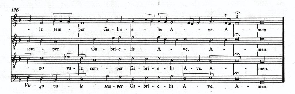 of the motet, setting the motet's text about