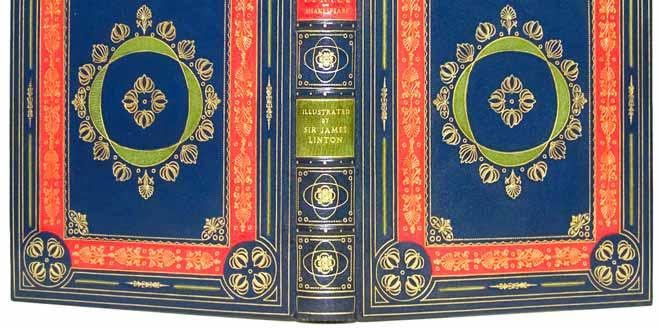 Newly bound by Bayntun-Riviere in full dark blue morocco, the covers ornately hand-tooled in gilt with colourful leather