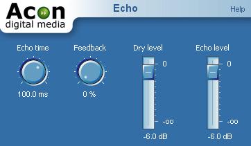 Audio Processing 5.1.5 Echo The echo effect adds delays or echoes to the selected region.