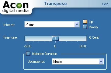 34 AudioLava User Guide 5.1.10 Transpose The transpose command allows you to transpose the content of the selected region with or without changing its length.