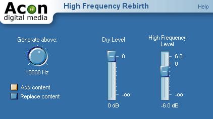 Audio Processing 39 The Equalizer settings Settings Frequency response The frequency response of the current equalizer settings is visualized.