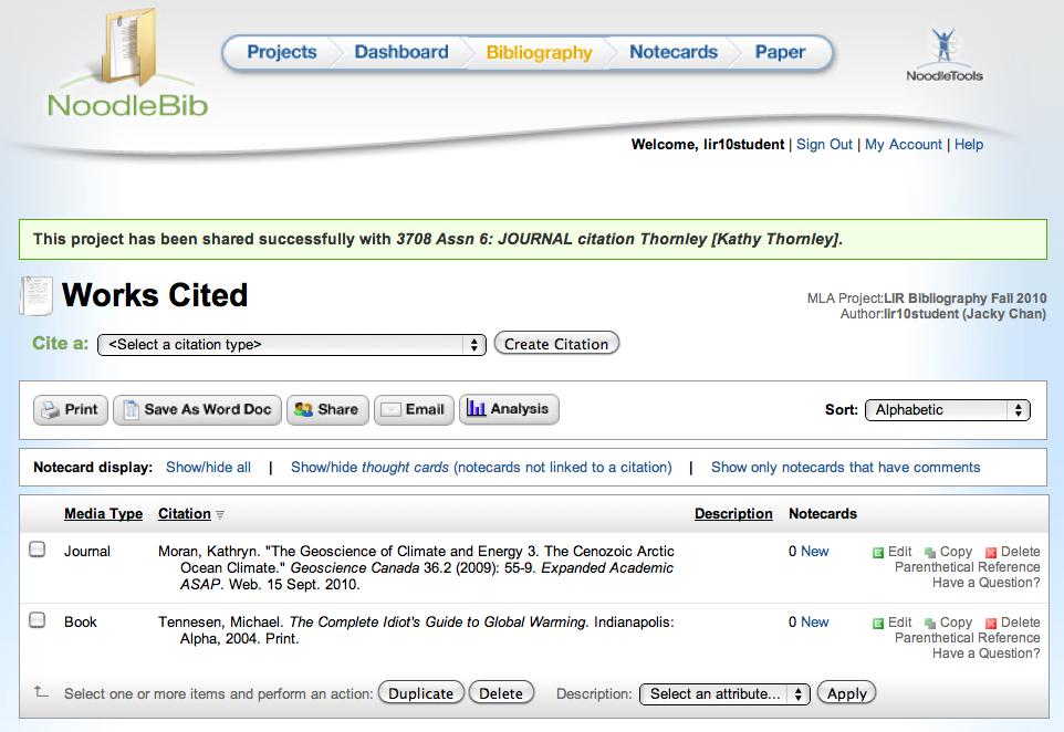 Step 18: Confirm the citation is shared The screen will show