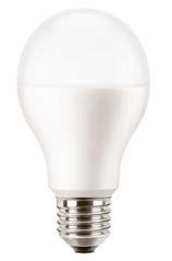 Classic bulb shape Frosted or clear finish 2700K or 4000K 15,000 hours lifetime Save up to 85% energy MZD LED 75W A60 E27 827 FR 12NC: 929001252632 10 WATT 75 WATT 1055 lm MZD LED 75W A60 E27 840 FR