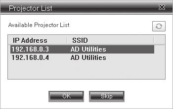 Advanced display utilities (continued) Connection Connect the projector and the computer either by using a commercially available LAN cable or USB wireless LAN adapter.
