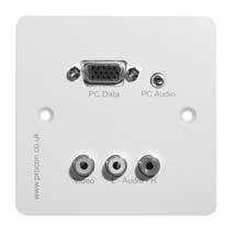 Brushed silvered aluminium 1311-01 W DIN White PC and Audio screw terminals White or brushed silver aluminium finish This quick and easy to install wall input plate is designed for fitting into