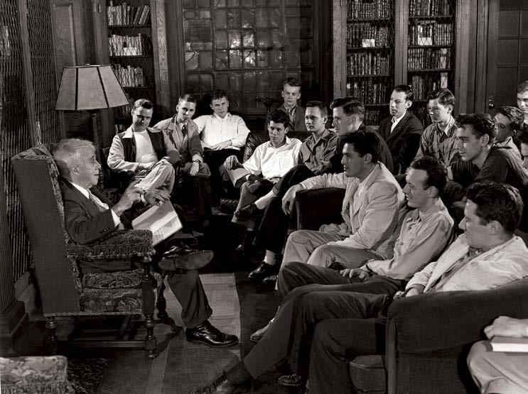 Robert Frost razgovara sa studentima u Knjižnici Baker, Fakultet Dartmouth, Hanover, sad, 1947.
