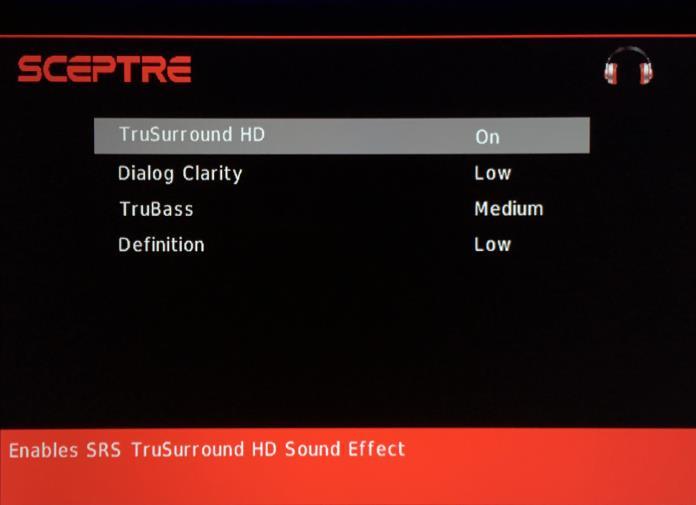 VII. SRS SETTINGS i. TruSurround HD This option enables SRS TruSurround HD sound effect. ii. Dialog Clarity This option enhances the TV program s human voice clarity. iii.