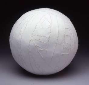 (Figure 6) Medicine Ball, 2007, bed sheets and thread, 10