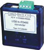 Accessories for PF Controllers Accessories: USB to RS485 converter Characteristics Design compact form in plastic casing Dimensions (h x w x d) 28 x 66 x 66 mm Weight approx. 0.