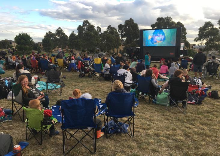 outdoor movie events Within just a