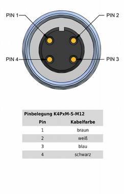 output configuration A B C D Analog output A B C D E P1 switch P2 switch Pin No. A B C Pin 5 Pink D Cable output: cable colour Brown Black Blue Pin No.