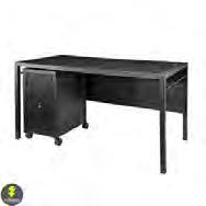 - Tech Desk, Powered, Black Metal, 60"L 30"D 30"H Colors may vary due to facility